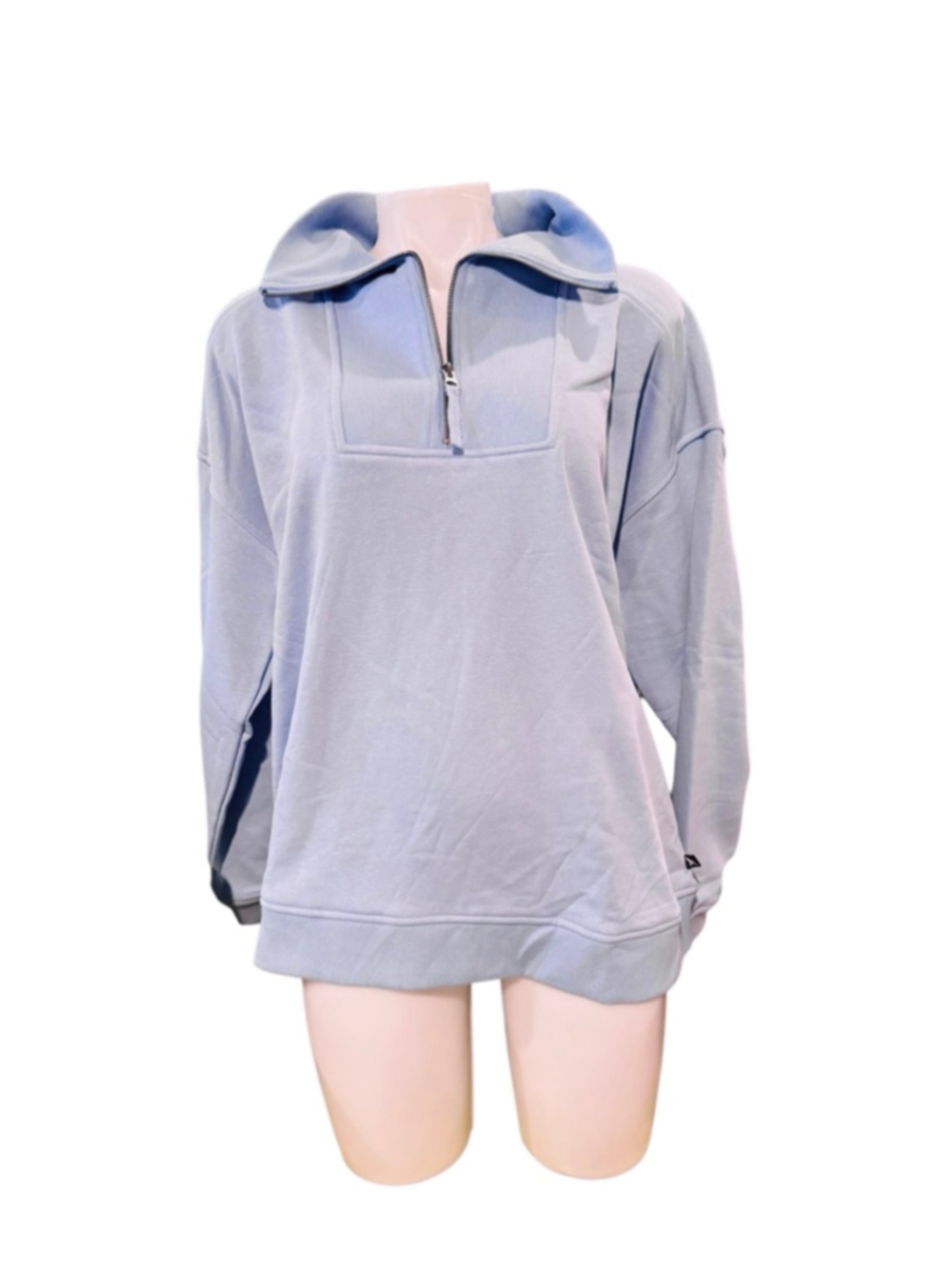 Women's Eddie Bauer Light Blue Quarter Zip Pullover Sweatshirt XL